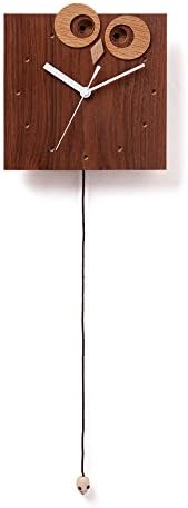Dreamy Person Wall Clock " Owl&amp;Mouse" Walnut