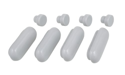 WENKO 297132100 Auflagestopfen f&uuml;r WC-Sitze - D&auml;mpfer f&uuml;r Deckel und Brille, manhattan grau