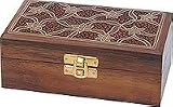Wooden Jewelry Box Hand Engraved Antiqued Finish Indian Style (wc350)