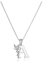 Disney "Tinkerbell" Initial Silver Pendant Necklace