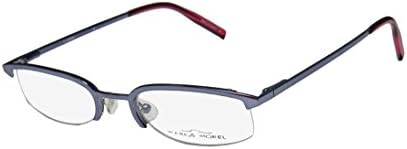 Marius Morel 1880 8461 Mens/Womens Prescription Ready Highest Quality Designer Half-rim Flexible Hinges Eyeglasses/Glasses (49-20-140, Shiny Blue)