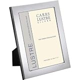 18 x 13cm Flat Plain Rectangle Frame- Mahogany Finish Back In Sterling Silver By Carrs Of Sheffield