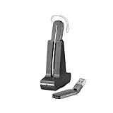Plantronics W440 SAVI Convertible, Wireless DECT Headset System for Laptop, Softphone & Multimedia Use - Black & Silver
