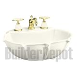 Kohler K-2230-8-96 Anatole pedestal lavatory basin with 8 centers, Biscuit