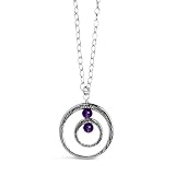 Circles of Life Silver & Amethyst Pendant Necklace