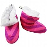 Ladies Slipper Boots - Fuchsia Pink And Purple (Small)