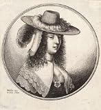 2.75 inch x 2 inch (7.5 x 5cm) Acrylic Fridge Magnet Wenceslaus Hollar - Woman with feathered hat