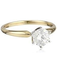 14k Gold Round-Cut Solitaire Ring Made with Swarovski Zirconia (1 cttw)