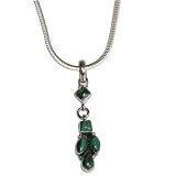 31kDto3AubL. SL160  Silver Locket with Chain in Sterling Silver & Melachite Gemstone 1.75 inches