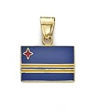 14k Enamel Aruba Flag Pendant