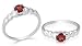 Round Cut Garnet Ring Sterling Silver Size 7