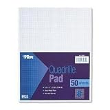 Quadrille Pad, 50 Sheet/Pad, 20 Lb Paper, Letter, 8x8 Square/Inch, White TOP33081