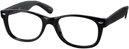 Rat Pack Progressive No Line Bifocal Reading Glasses, Shiny Black, +1.50