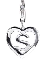 SilveRado (tm) VR038 Verado Sterling Silver Letter S Bead / Charm with Lobster Clasp
