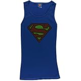 Superman - Vintage Logo Ladies Ribbed Tank Top