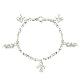 Chinese New Year Sterling Silver .925 Ram Monkey Charm Chain Bracelet