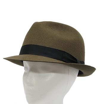 FEDORA ROMA Khaki STINGY BRIM Wool Hat Womens