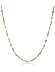 Duragold 14k Gold Solid Singapore Chain Necklace (1.15mm)