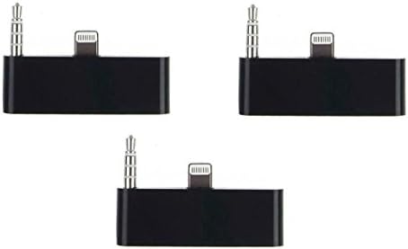 iPhone SE / 5C / 5 / 5S Adaptor Converter [30 Pin to 8 Pin] with [3 Pack] Audio Connector [Black]