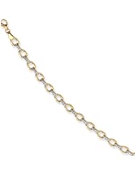 14k Diamond Fascination 7in Stirrup Link Bracelet, Best Quality Free Gift Box Satisfaction Guaranteed