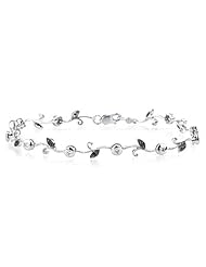 0.36 Cts Black & White Diamond Bracelet in 14K White Gold