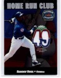 2003 Fleer Splendid Splinters Home Run Club Memorabilia #3 Sammy Sosa - Chicago Cubs (Piece of Authentic Game Worn Jersey) (Baseball Cards)
