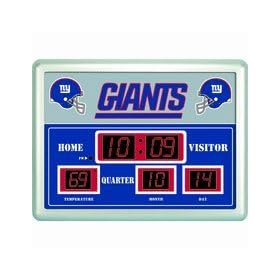 New York Giants 14 x 19 LED Scoreboard Clock and Thermometer
