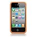 Bumper Case for Apple iPhone4 - Bumper with chrome buttons for volume and power - Orange