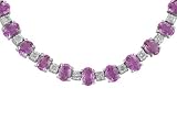 14K White Gold Pink Sapphire and Diamond Necklace