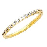14K Yellow Gold Round-cut CZ Cubic Zirconia Ladies Wedding Ring Band