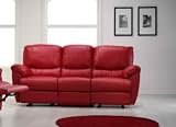 Agatha-Canape 3 Places Relaxation Cuir Rouge