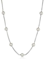 Honora "Metro" White Freshwater Cultured Pearl Tin Cup Necklace, 18"