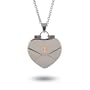 Secret Message Heart Envelope Locket with Gold Cross