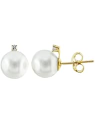 14k Yellow Gold 7.5mm Pearl Stud Earrings