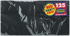 Big Party Pack Beverage Napkins 5 125/Pkg - Black