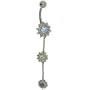 Belly Navel Ring Sunflower Rhinestone Dangle Summer Fashion Belly Navel Ring Body Jewelry
