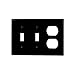 Leviton 80721-E 3-Gang 2-Toggle 1-Duplex Device Combination Wallplate, Standard Size, Black