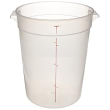 Cambro RFS8PP 8 qt Capacity, 9-15/16" Top Diameter x 10-7/8" Height, Translucent Round Food Storage Container (Cover Sold Separately)