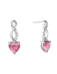 Created Pink Sapphire 14kt White Gold Earrings