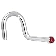 Solid 18KT White Gold (July) 1.5mm Genuine Ruby Right Nostril Screw- 18 Gauge