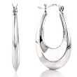 Sterling Silver Polished Fluted Hoop Earrings