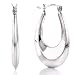 Sterling Silver Polished Fluted Hoop Earrings