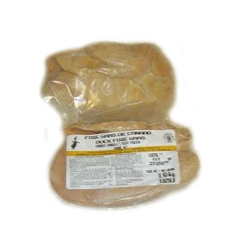 Whole Duck Foie Gras Grade 'B' - raw frozen - 16-23 oz/454-750 gr, Palmex Canada.