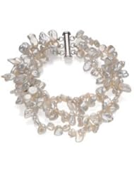 Freshwater Keshi White Cultured Pearl Bracelet Sterling Silver 66598
