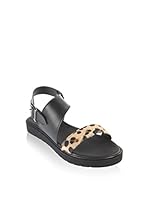 Queen Bee Sandalias planas (Negro)