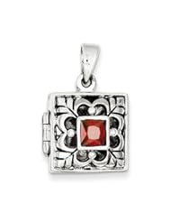 Genuine IceCarats Designer Jewelry Gift Sterling Silver Garnet Locket