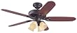 Hunter The Grand Isle Four-Light 52-Inch Five-Blade Ceiling Fan, New Bronze with Frosted Amber Globes #25748