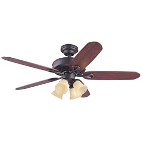 Hunter 25748 The Grand Isle Four-Light 52-Inch Five-Blade Ceiling Fan, New Bronze with... by Hunter Fan Company