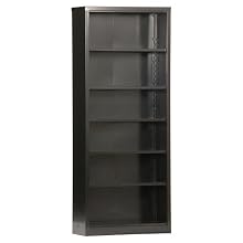Sandusky Lee BQ10351384-09 Black Steel Powder Coat Snapit Bookcase with Adjustable Shelve, 84" Heightx 34-1/2" Width x 13" Depth, 6 Shelves