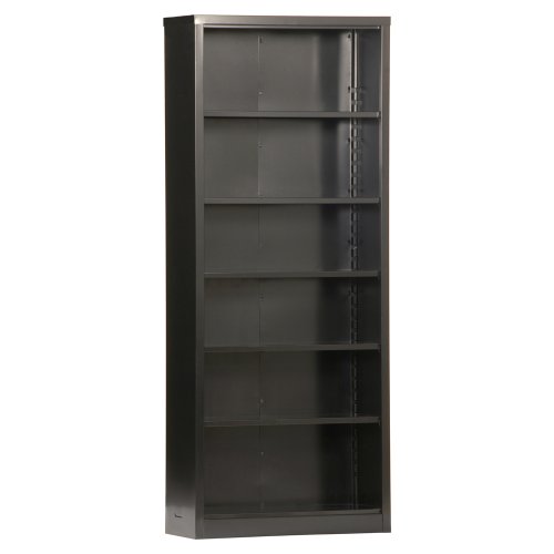 Sandusky Lee BQ10351384-09 Black Steel Powder Coat Snapit Bookcase, 5 Adjustable Shelves, 84